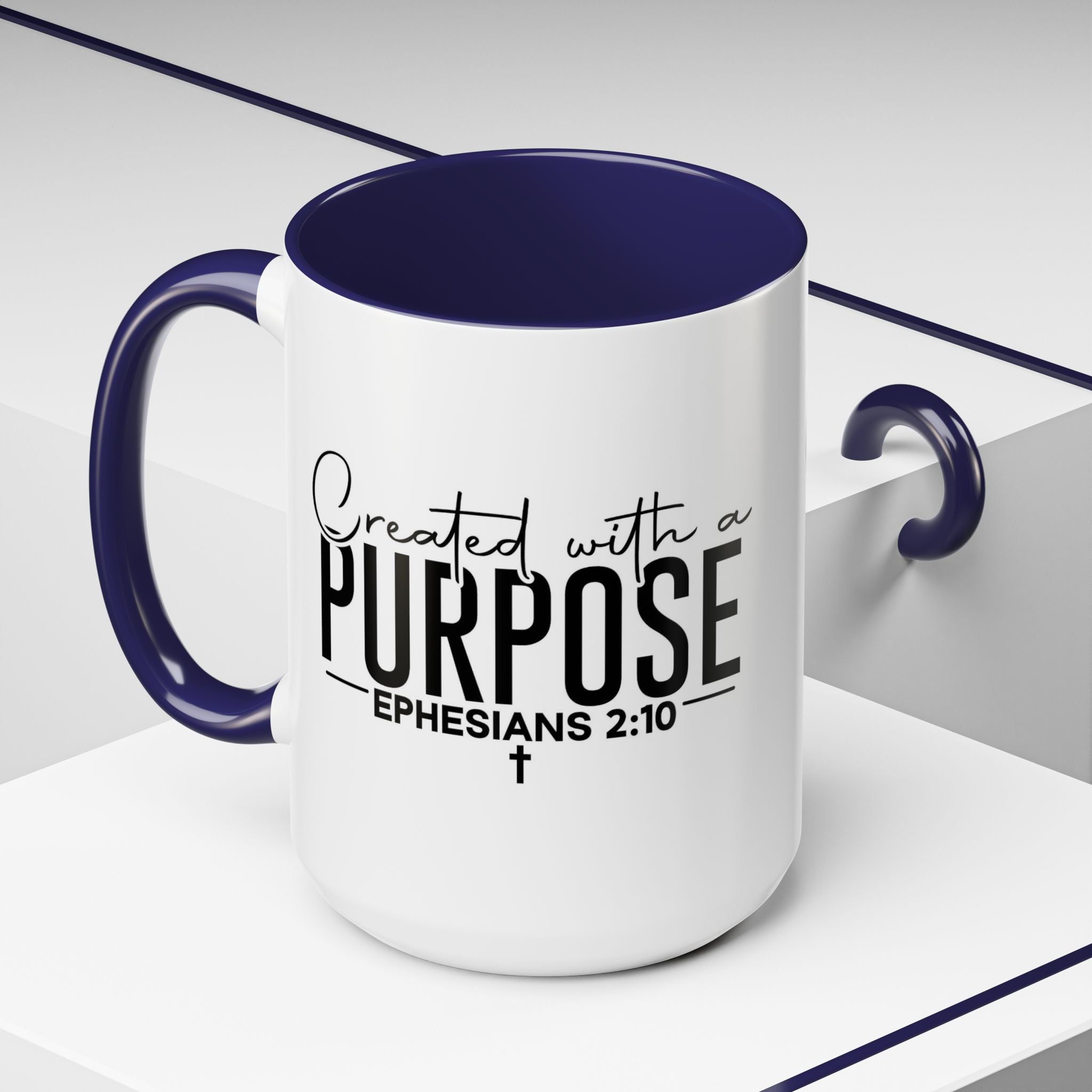 Created with a Purpose Ceramic Mug — Inspirational Ephesians 2:10 Coffee Cup