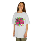 Kids T‑Shirt — "Just Vibes" Neon Graffiti Graphic Tee for Playful, Trendy Kids