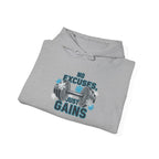 No Excuses Just Gains Hoodie | winter workout shirt, gym motivation hoodie