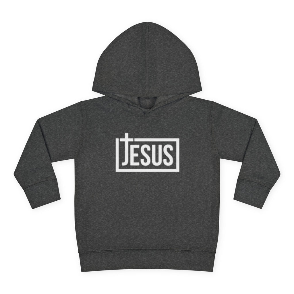 Toddler Jesus Hoodie – Kids Faith Pullover Fleece with 'JESUS' Box Logo