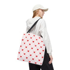Heart Pattern Tote Bag — Pink Red Valentine Shopper