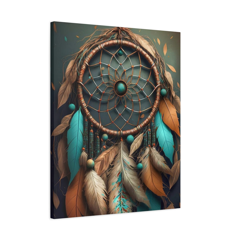Dreamcatcher Wall Canvas – Boho Feather Art Print