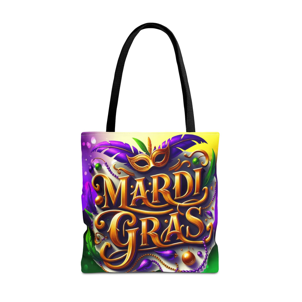 Mardi Gras Tote Bag — Colorful Carnival Mask & Beads Festival Tote