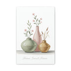 Home Sweet Home Canvas Wall Art — Pastel Vases Still Life Matte Stretched Canvas