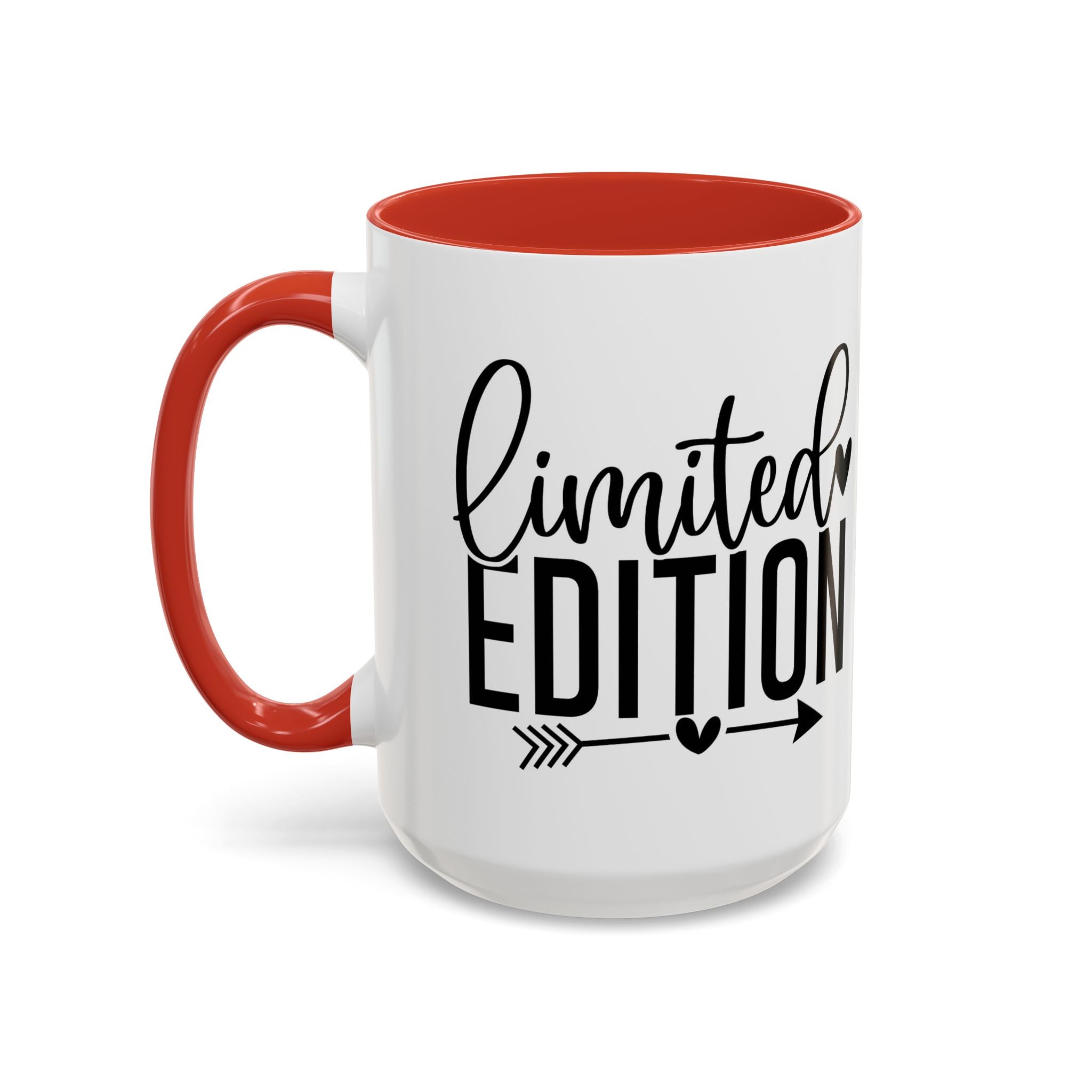Limited Edition Accent Coffee Mug — Pink Interior, 'Limited Edition' Graphic (11/15oz)