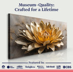 Golden Dandelion Minimalist Abstract Wall Art VII