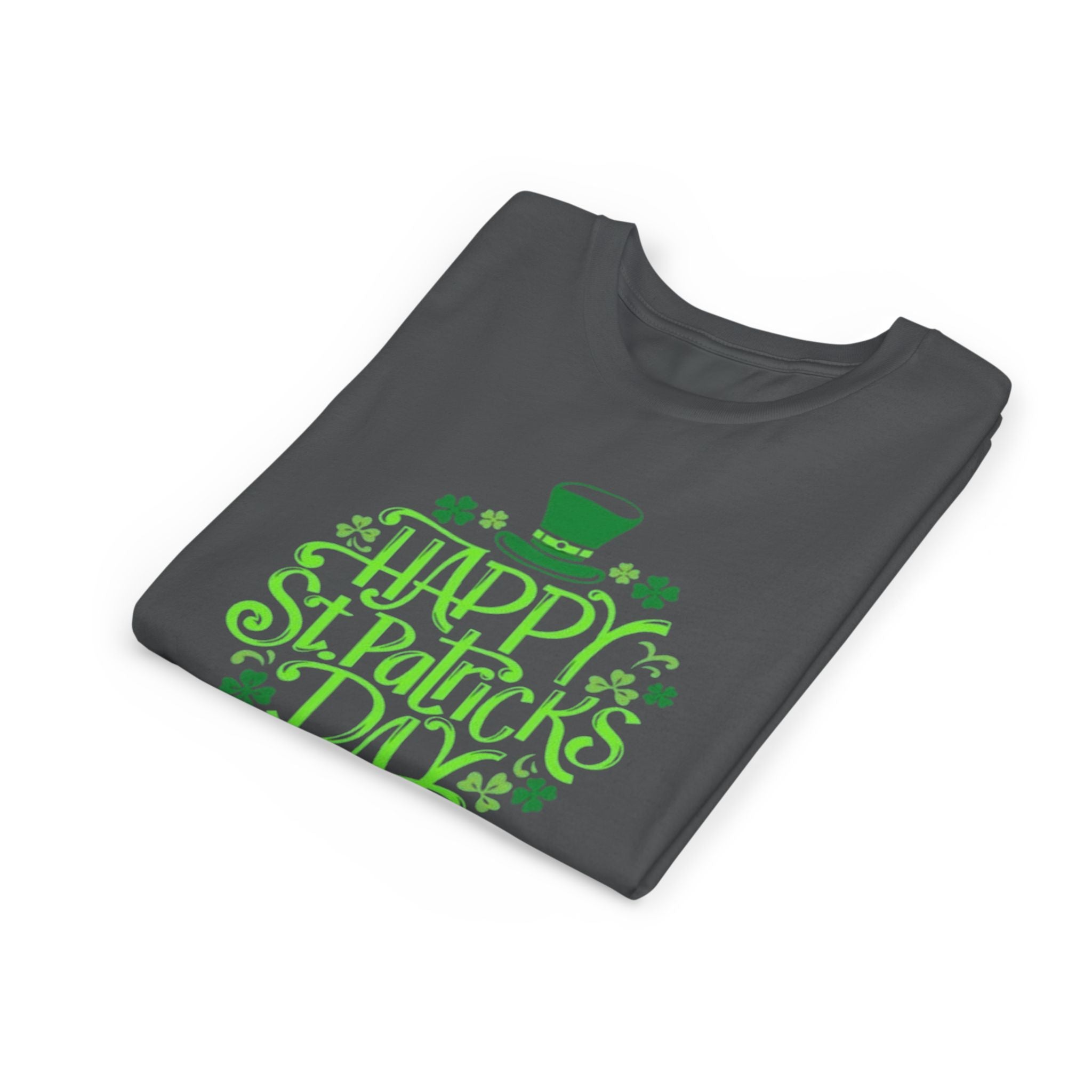 Youth Tee — Happy St. Patrick's Day Green Lettering Kids Shirt