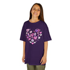 Kids Heart Doodle Tee — Cute Pink Valentine Heart Graphic Shirt