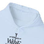 Hoodie — "W.O.F. Woman of Faith" Cross Christian Graphic Pullover