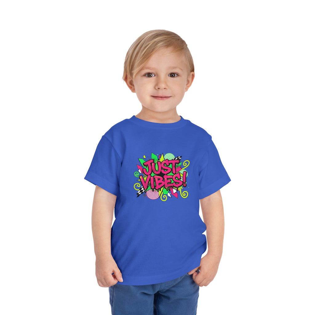Toddler Tee - "Just Vibes!" Colorful Retro Graphic Kids T‑Shirt
