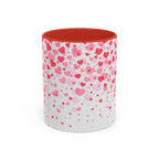 Heart Confetti Accent Coffee Mug — Pink Valentine’s Day Gift (11/15oz)