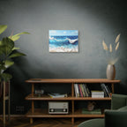 Ocean Waves Matte Canvas Wall Art — Blue Seascape Stretched Canvas