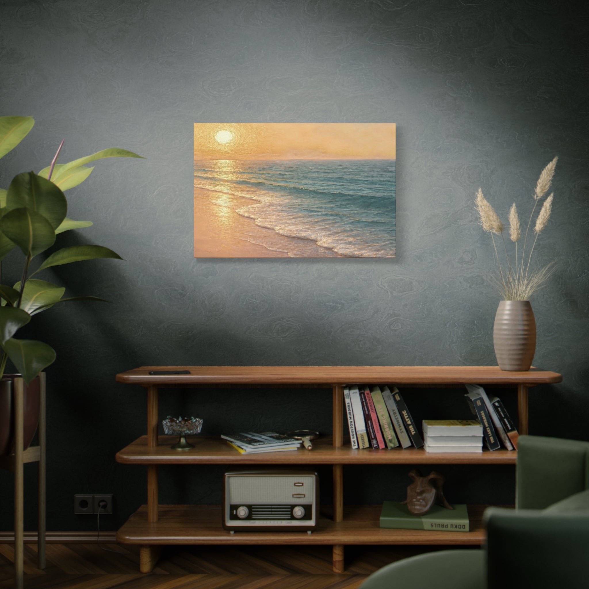 Sunset Beach Canvas Print — Seaside Wall Art Matte Stretched 1.25"