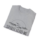 T-Shirt — "Spirit Lead Me" Faith Graphic Tee with Sunset & Birds
