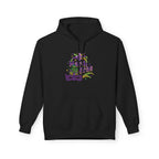 Mardi Gras Mask Hoodie — Purple Green Gold Carnival Pullover