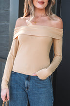 Off Shoulder Folded Long Sleeve