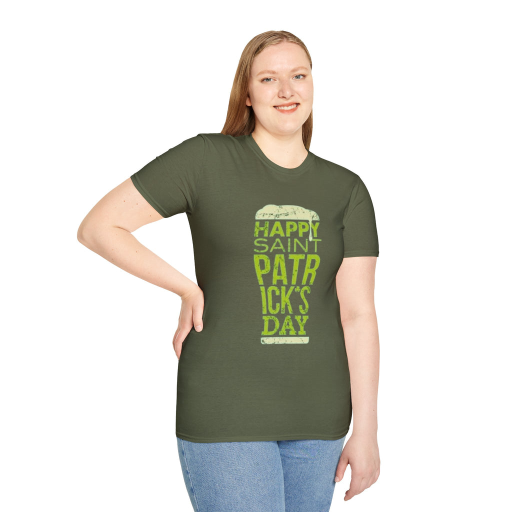 Saint Patrick's Day Beer Tee — "Happy Saint Patrick's Day" Pint Graphic T-Shirt