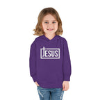 Toddler Jesus Hoodie – Kids Faith Pullover Fleece with 'JESUS' Box Logo