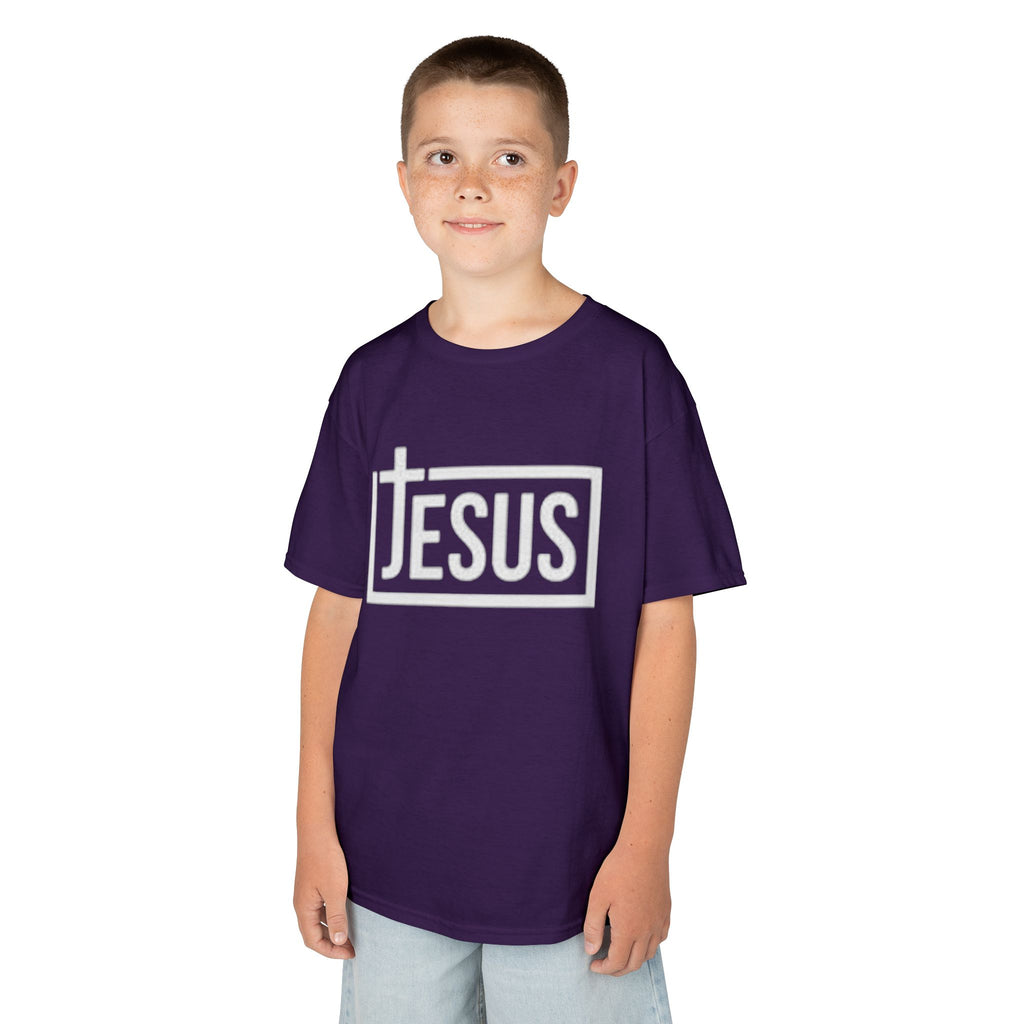 Kids Jesus T‑Shirt — Bold Cross Logo Christian Tee for Boys & Girls