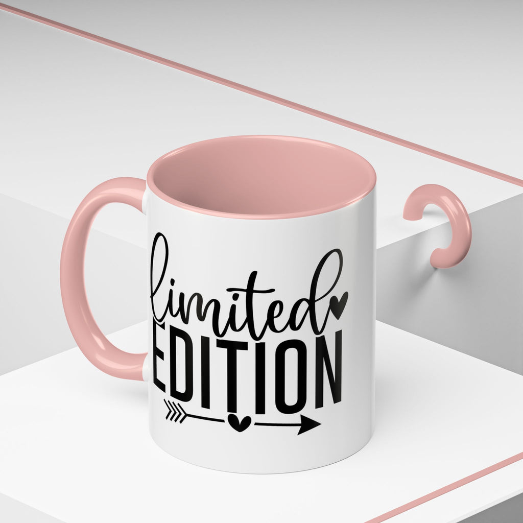 Limited Edition Accent Coffee Mug — Pink Interior, 'Limited Edition' Graphic (11/15oz)