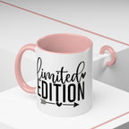 Limited Edition Accent Coffee Mug — Pink Interior, 'Limited Edition' Graphic (11/15oz)