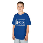 Kids Jesus T‑Shirt — Bold Cross Logo Christian Tee for Boys & Girls