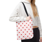 Heart Pattern Tote Bag — Pink Red Valentine Shopper