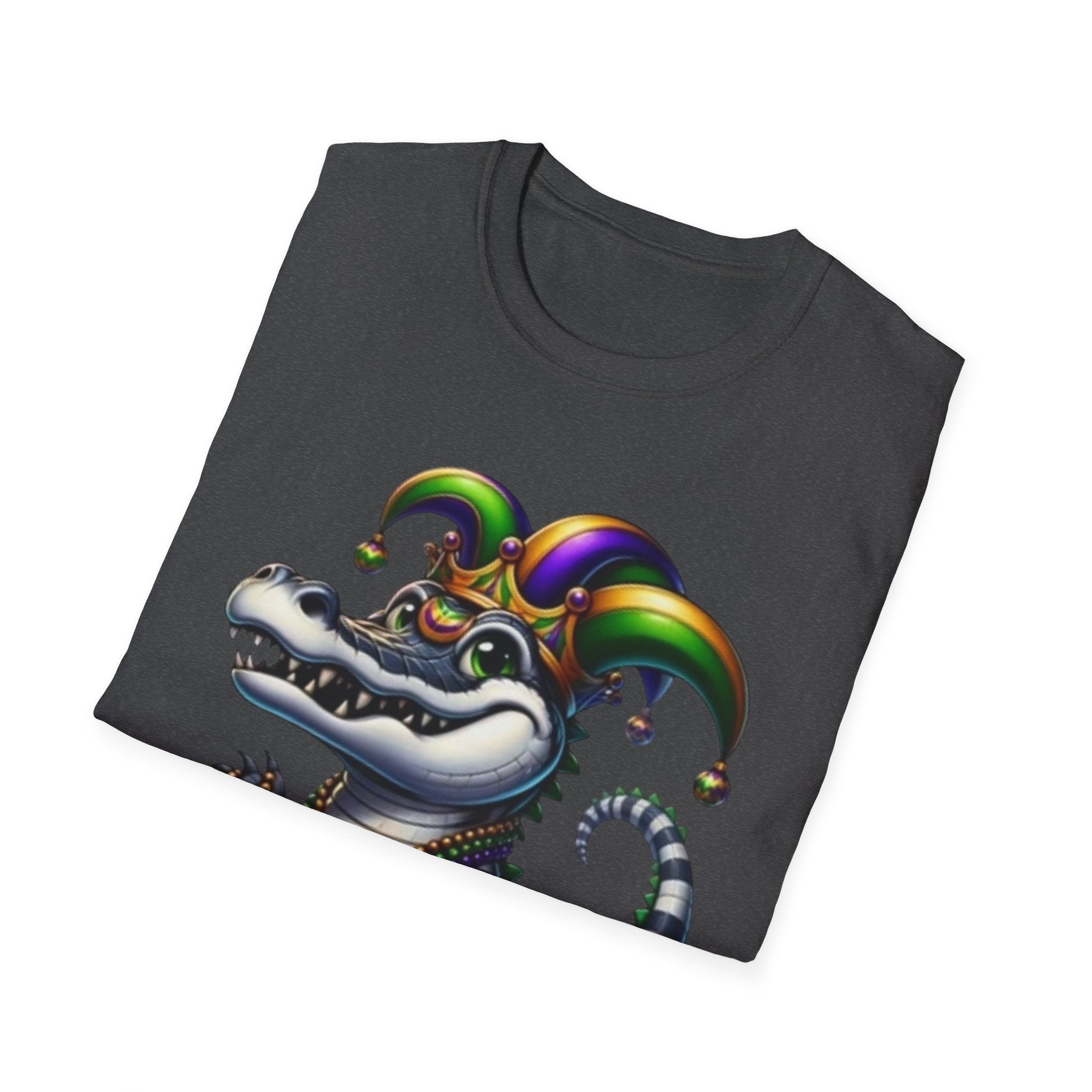 Mardi Gras Jester Alligator T-Shirt — Carnival Croc Graphic Tee