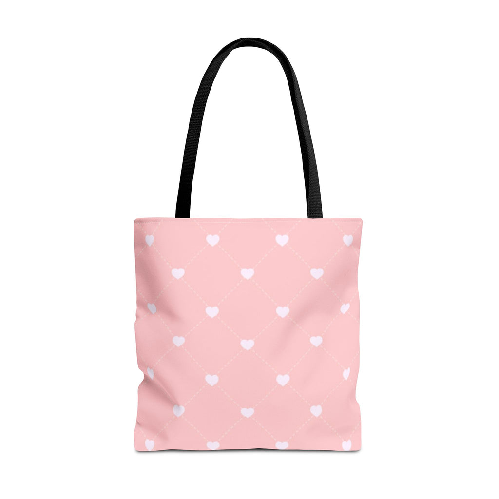 Pink Heart Pattern Tote Bag — Cute Pink AOP Shopper for Everyday Use