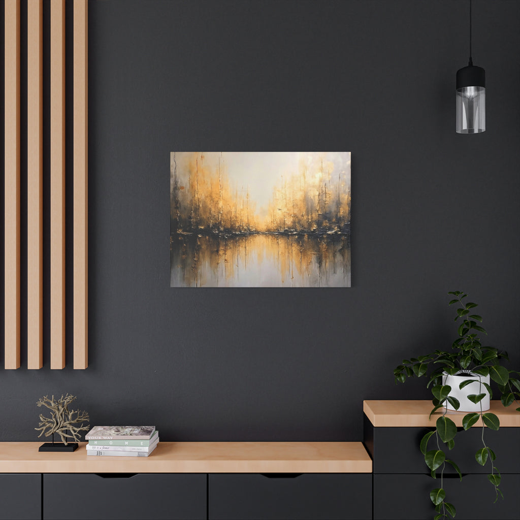 Abstract Gold Landscape Canvas Wall Art — Matte Stretched 1.25"