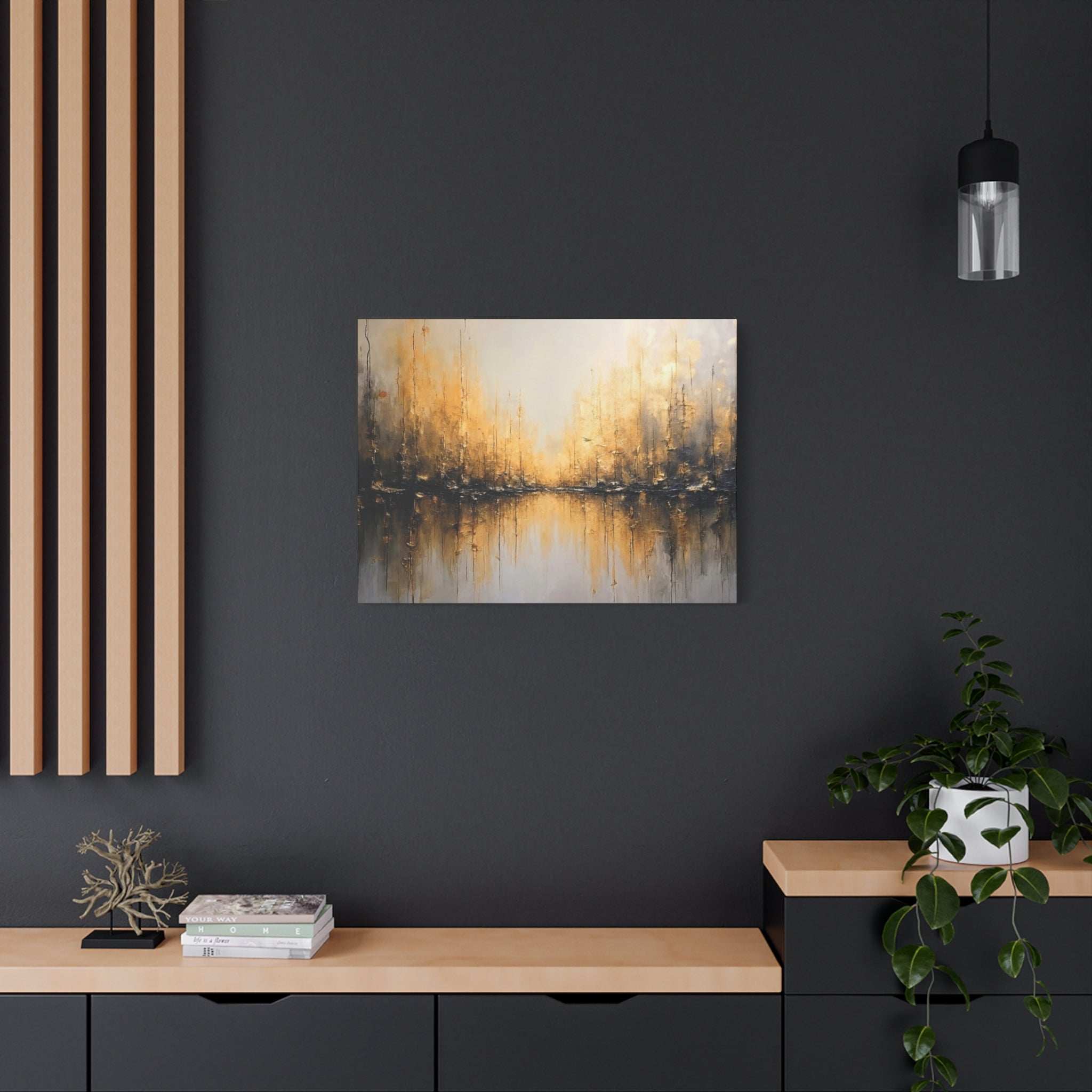 Abstract Gold Landscape Canvas Wall Art — Matte Stretched 1.25"