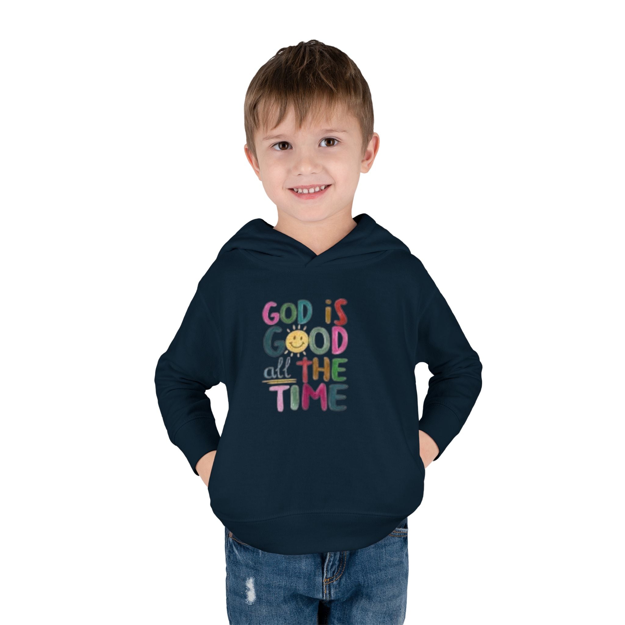 Toddler Hoodie — "God Is Good All The Time" Cute Faith Pullover