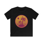 Kids Sunset Palm T-Shirt — Retro Beach Graphic Tee for Children