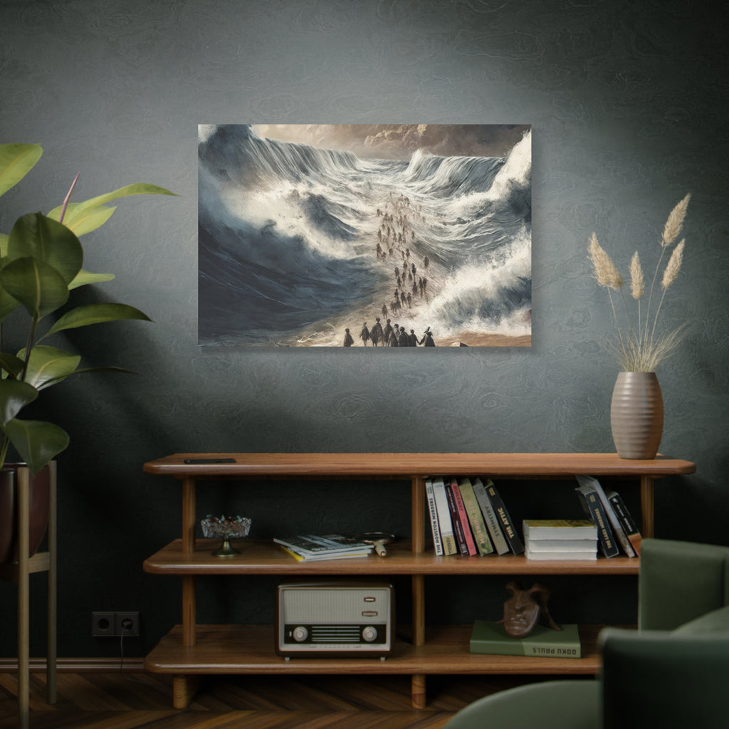 Biblical Exodus Wall Canvas — Parting of the Red Sea Matte Stretched Canvas