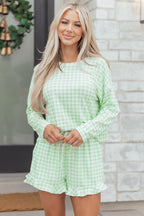 Mint Plaid 2pcs Lounge Set