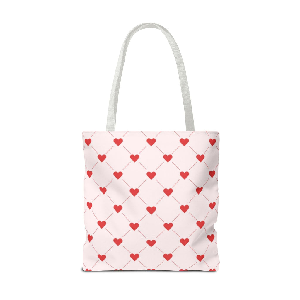 Heart Pattern Tote Bag — Pink Red Valentine Shopper