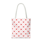 Heart Pattern Tote Bag — Pink Red Valentine Shopper