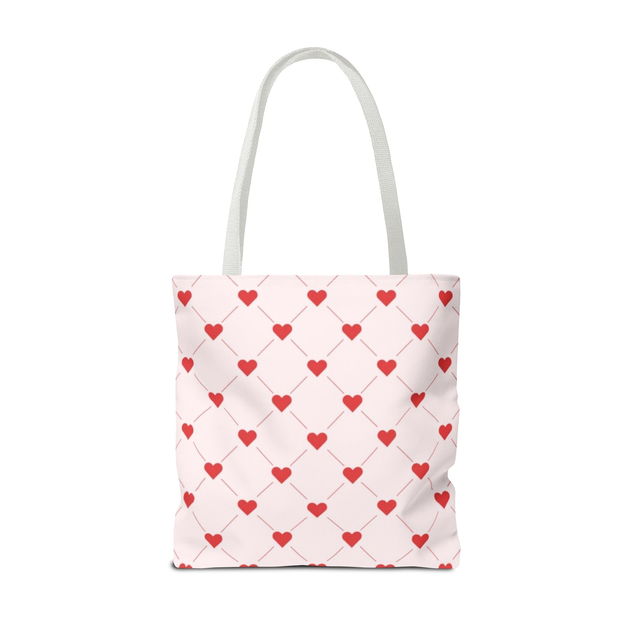 Heart Pattern Tote Bag — Pink Red Valentine Shopper