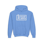 Youth Jesus Hoodie — Christian Faith Pullover with Cross Logo