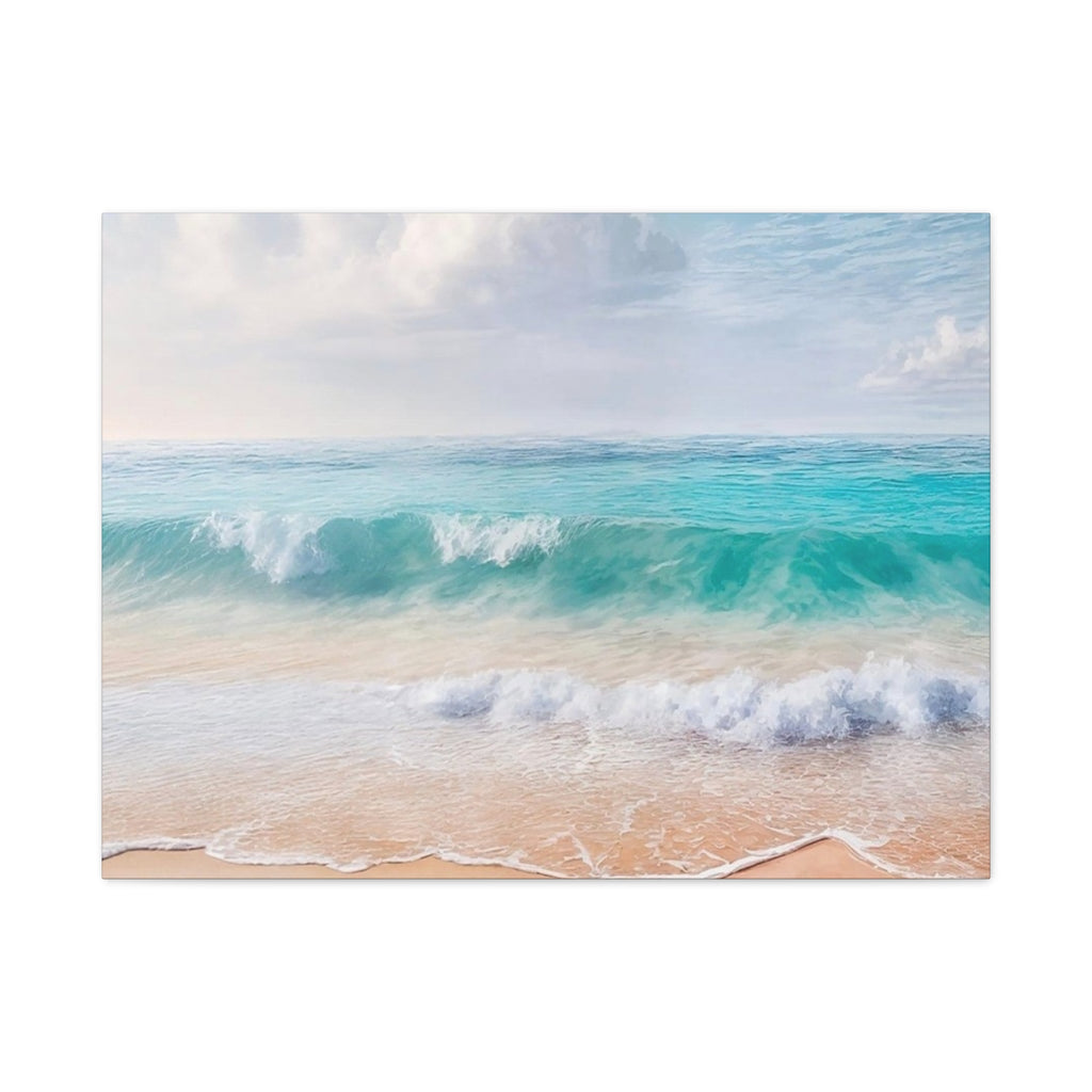Seaside Waves Matte Canvas Print — Tranquil Beach Wall Art, Stretched 1.25"