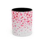 Heart Confetti Accent Coffee Mug — Pink Valentine’s Day Gift (11/15oz)