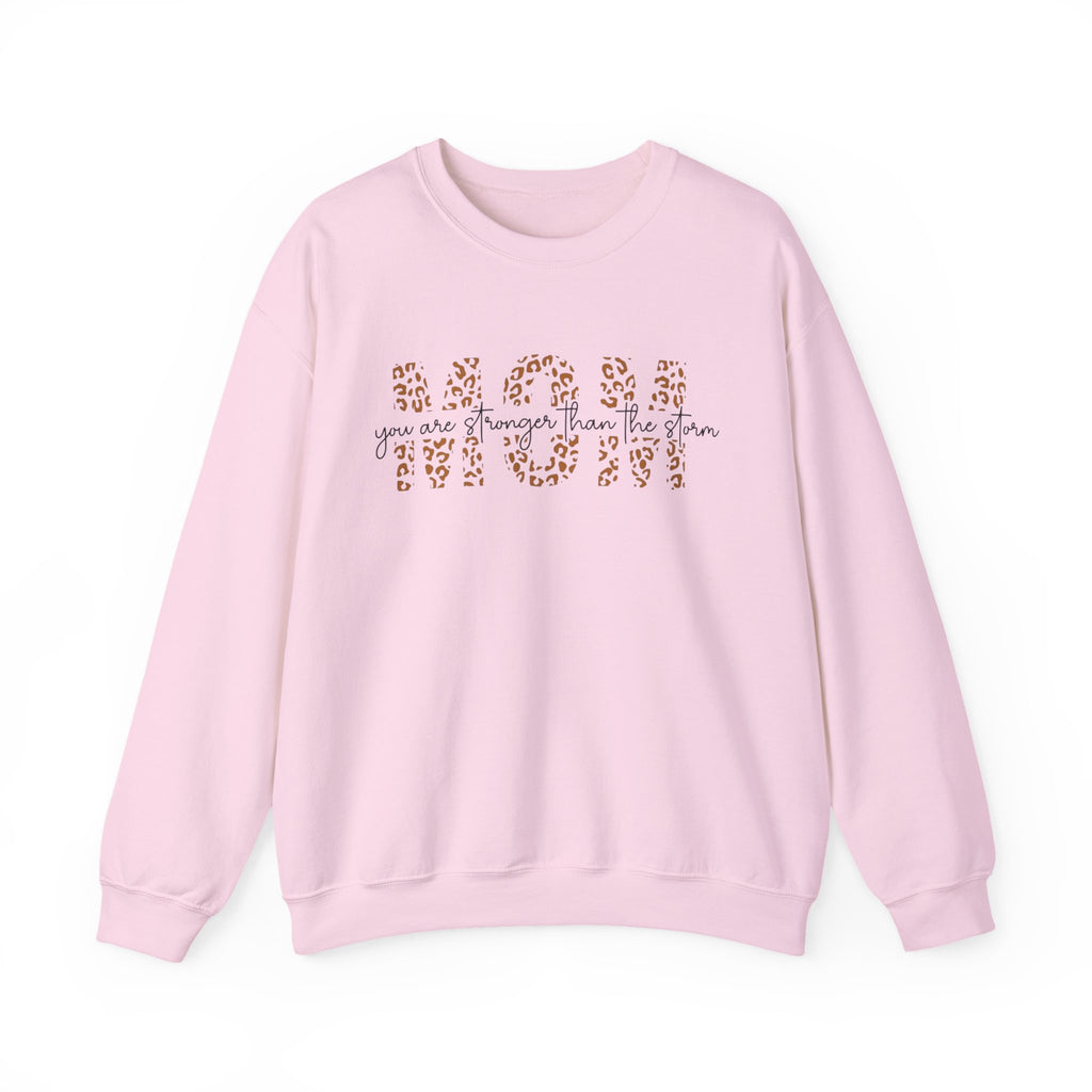 Mom Leopard Print Crewneck Sweatshirt - 'Mom' Script Graphic, Mother's Day Gift
