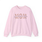 Mom Leopard Print Crewneck Sweatshirt - 'Mom' Script Graphic, Mother's Day Gift