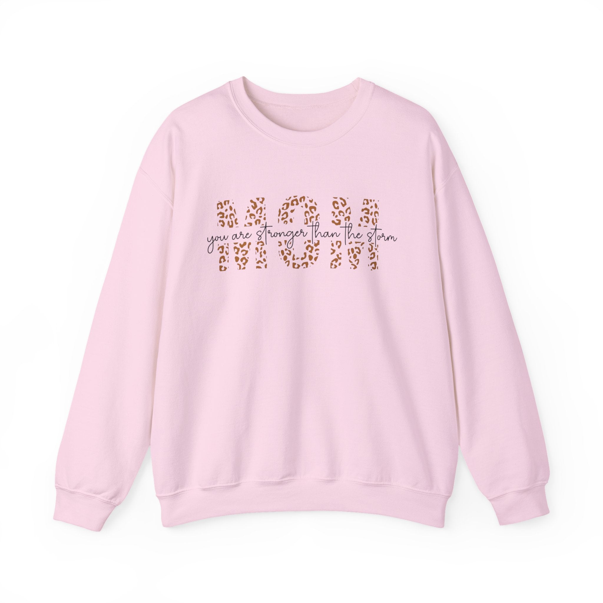 Mom Leopard Print Crewneck Sweatshirt - 'Mom' Script Graphic, Mother's Day Gift