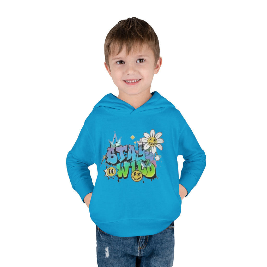 Toddler Hoodie — 'Stay Wild' Graffiti Daisy Pullover