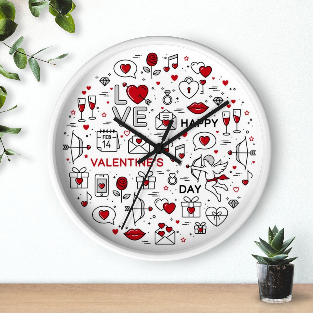 Valentine's Day Wall Clock — Love Icons Decorative Clock