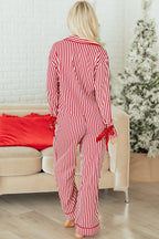 Red Striped 2pcs Pajama Set