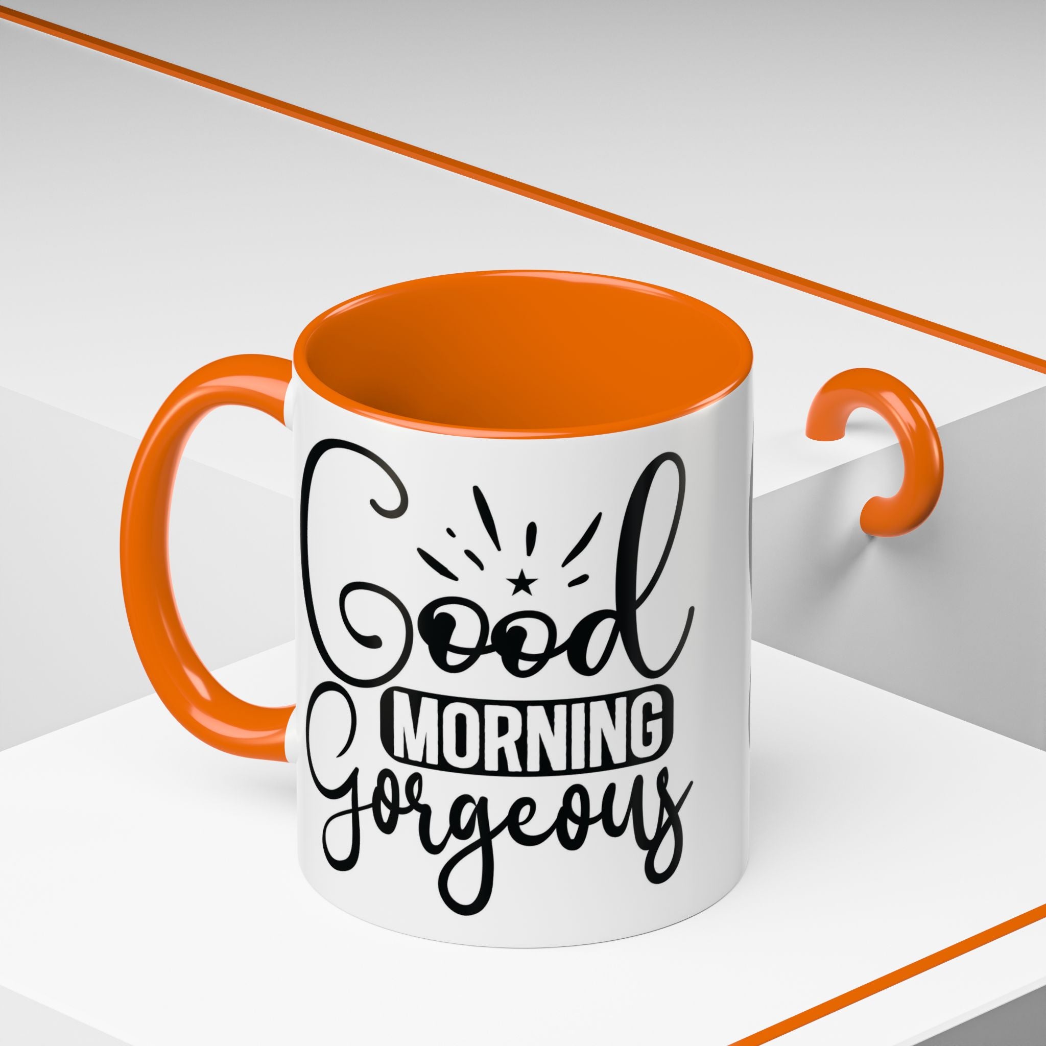 Good Morning Gorgeous Accent Coffee Mug – 11/15oz Pink Interior