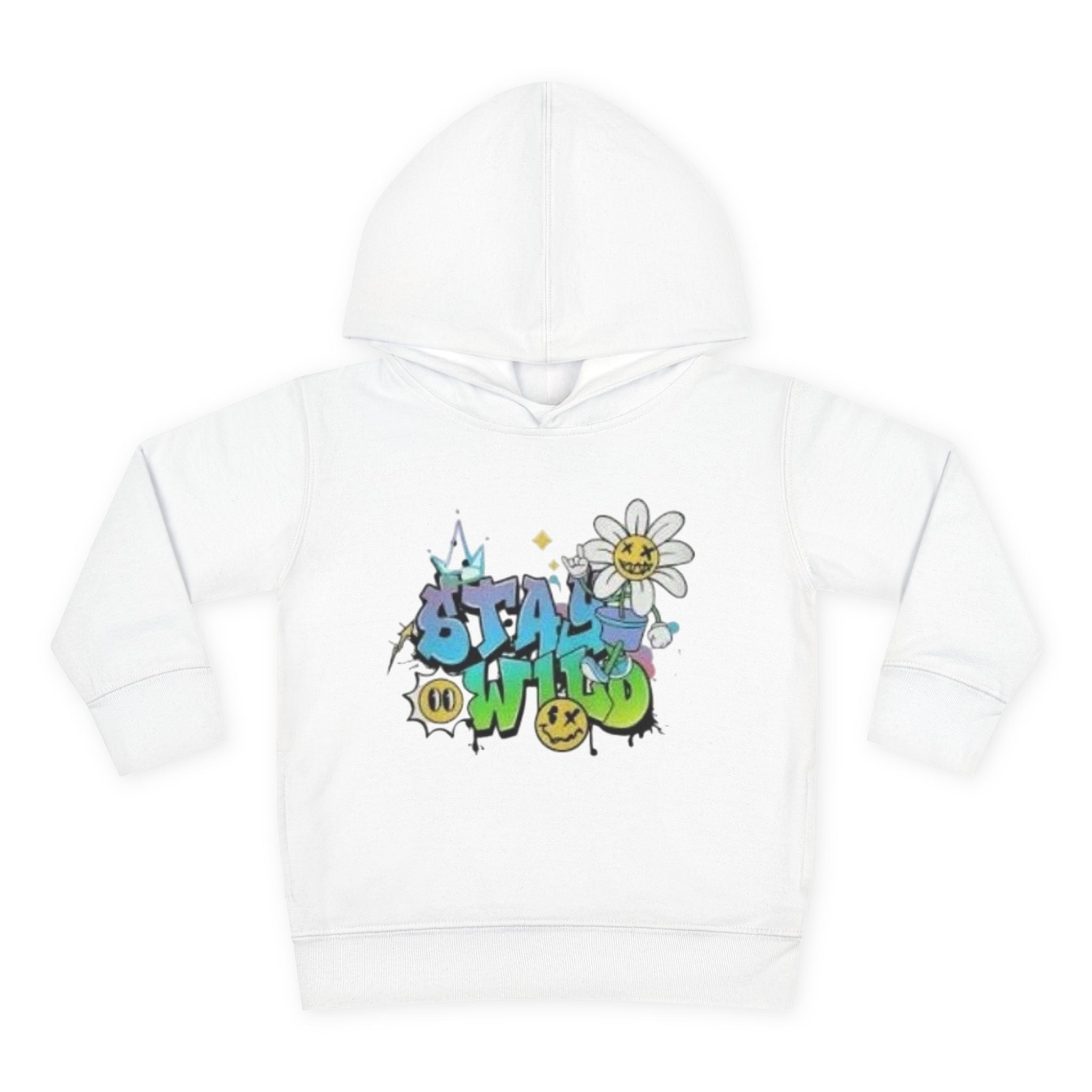 Toddler Hoodie — 'Stay Wild' Graffiti Daisy Pullover