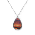 Sunset Oval Photo Necklace — Personalized Teardrop Pendant